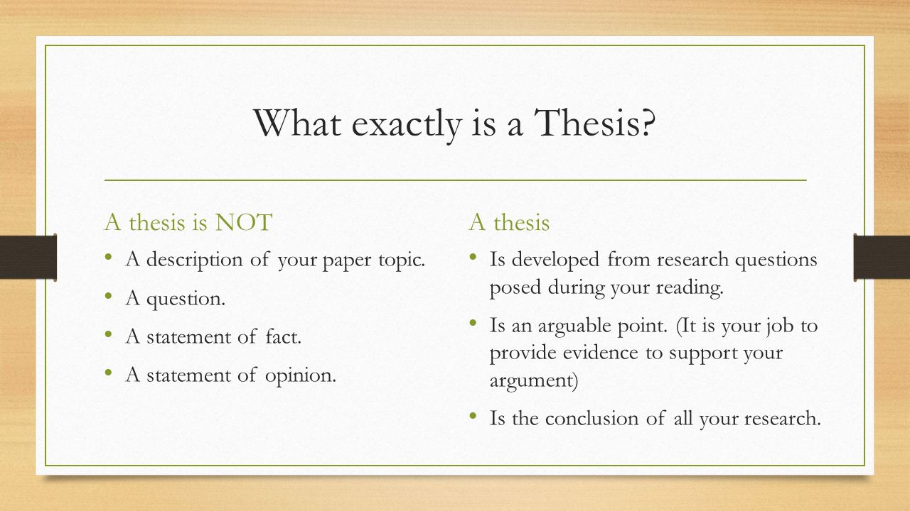 Can a thesis be posed as a question